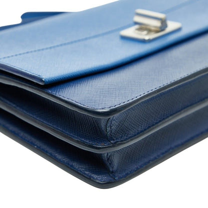 Prada Crossbody Shoulder Bag Blue Saffiano Leather Women's