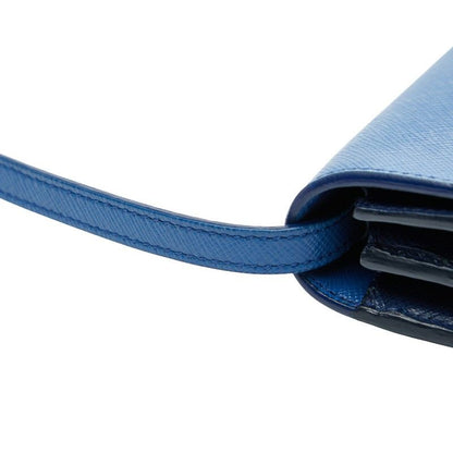 Prada Crossbody Shoulder Bag Blue Saffiano Leather Women's