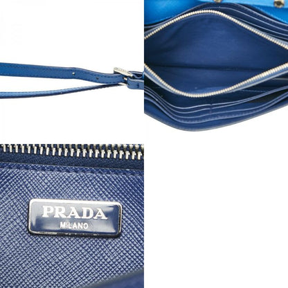 Prada Crossbody Shoulder Bag Blue Saffiano Leather Women's