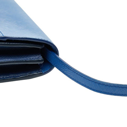 Prada Crossbody Shoulder Bag Blue Saffiano Leather Women's