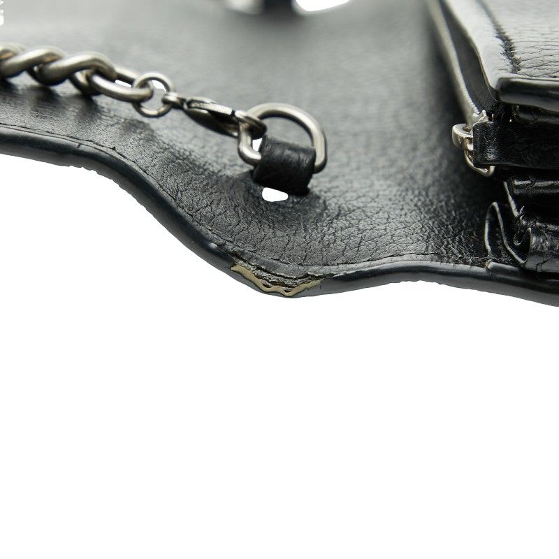 Gucci Dionysus Crossbody Chain Shoulder Bag Wallet Black Leather Women's