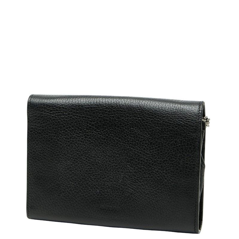 Gucci Dionysus Crossbody Chain Shoulder Bag Wallet Black Leather Women's