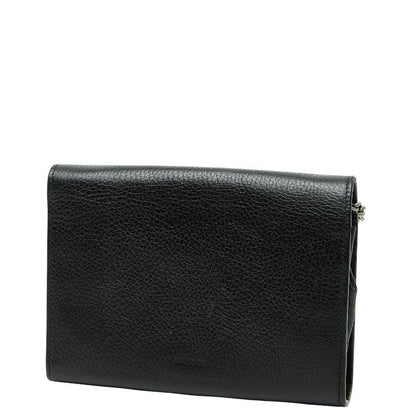 Gucci Dionysus Crossbody Chain Shoulder Bag Wallet Black Leather Women's