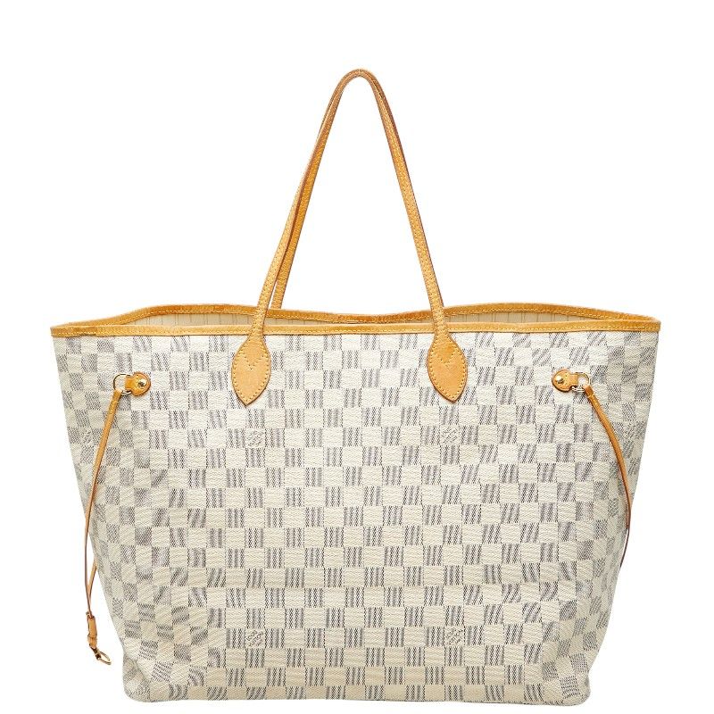 Louis Vuitton Damier Azure Neverfull GM One Shoulder Bag Tote Bag N51108 White