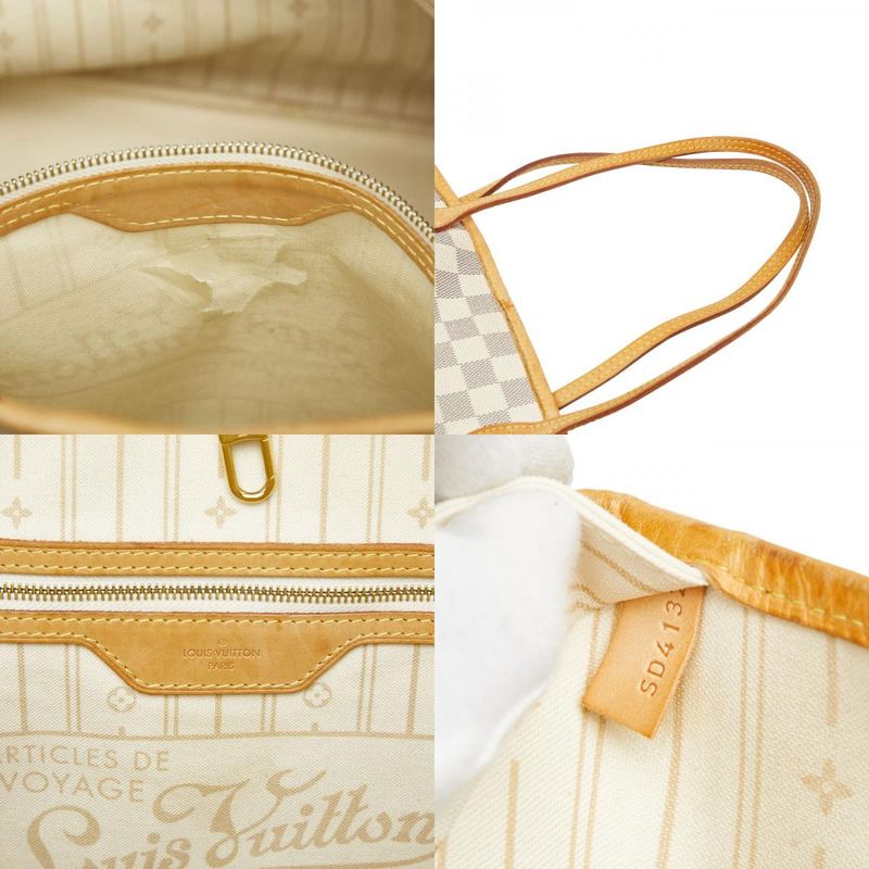 Louis Vuitton Damier Azure Neverfull GM One Shoulder Bag Tote Bag N51108 White