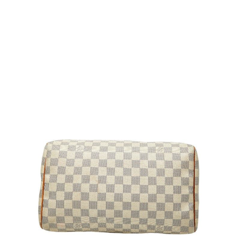 Louis Vuitton Damier Azure Speedy 30 Handbag Mini Boston Bag N41533 White PVC