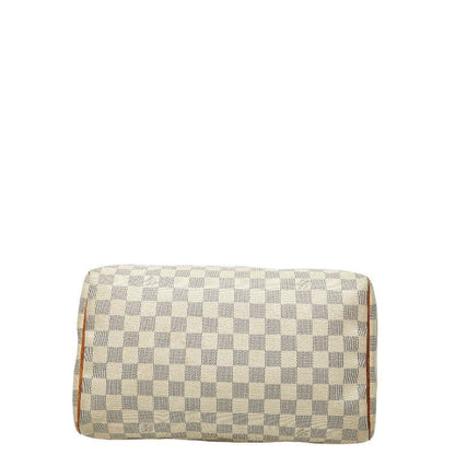 Louis Vuitton Damier Azure Speedy 30 Handbag Mini Boston Bag N41533 White PVC