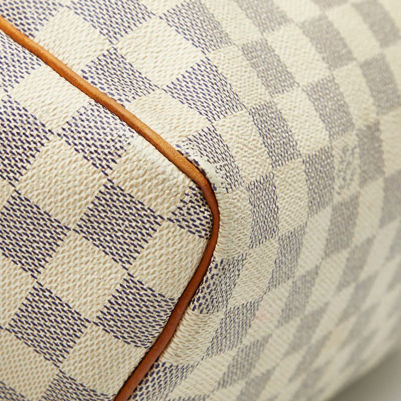 Louis Vuitton Damier Azure Speedy 30 Handbag Mini Boston Bag N41533 White PVC