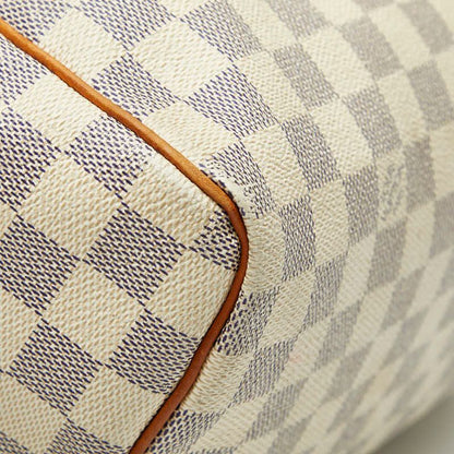 Louis Vuitton Damier Azure Speedy 30 Handbag Mini Boston Bag N41533 White PVC