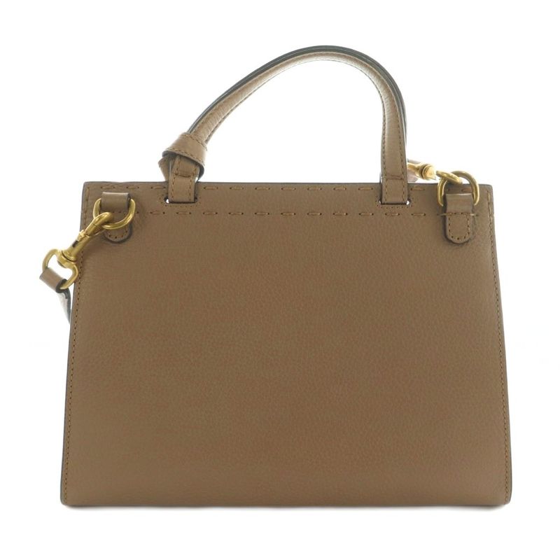 Gucci Ggmarmont Mini Pearl Top Handle Bag Shoulder 2WAY Leather Brown 442622 AQ