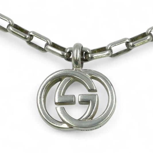 Gucci Interlocking G Logo Ag925 Silver Necklace