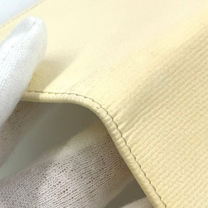 Chanel Coco Button Serial Number 9 Leather Off-white Card Case Gold