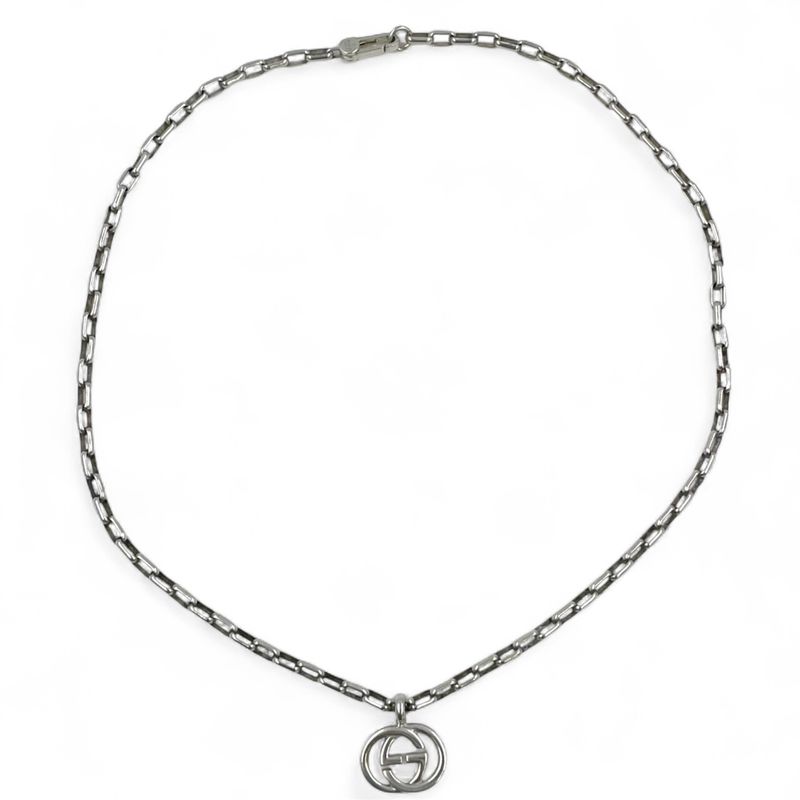 Gucci Interlocking G Logo Ag925 Silver Necklace