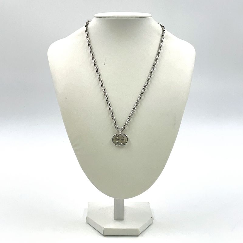 Gucci Interlocking G Logo Ag925 Silver Necklace