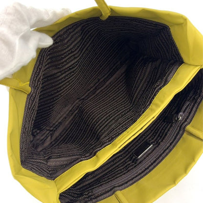 Prada Tessuto Triangle Logo Plate Nylon Green Handbag Silver