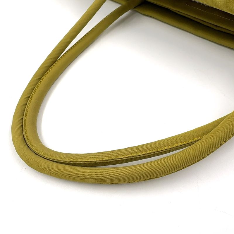 Prada Tessuto Triangle Logo Plate Nylon Green Handbag Silver