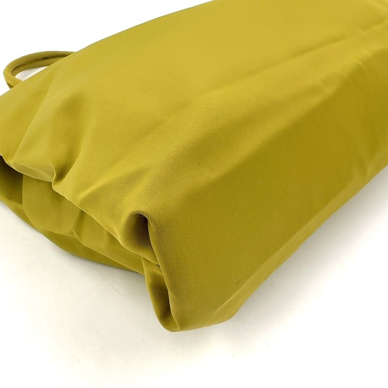 Prada Tessuto Triangle Logo Plate Nylon Green Handbag Silver