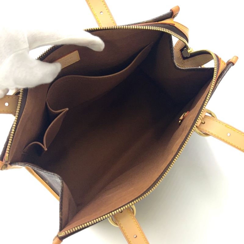 Louis Vuitton Popincourt O Monogram Leather × PVC Brown Tote Bag Gold M40007