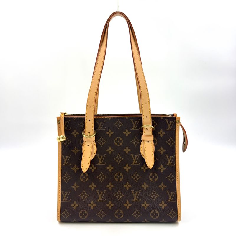 Louis Vuitton Popincourt O Monogram Leather × PVC Brown Tote Bag Gold M40007