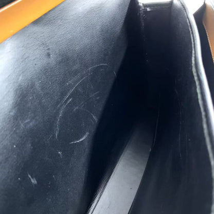 Christian Dior Gold Logo Hardware Leather Black X Light Brown Handbag Gold