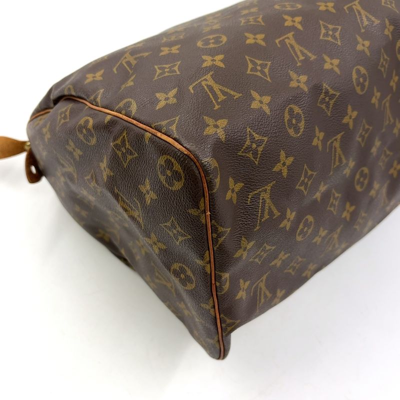Louis Vuitton Speedy 40 Monogram Leather ×PVC Brown Handbag Gold M41522