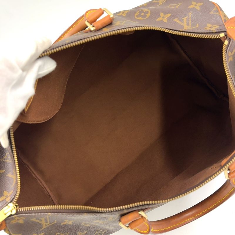 Louis Vuitton Speedy 40 Monogram Leather ×PVC Brown Handbag Gold M41522