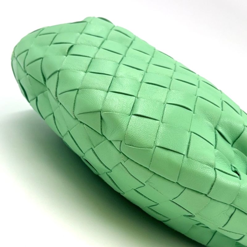 Bottega Veneta Intrecciato Leather Green Handbag Gold