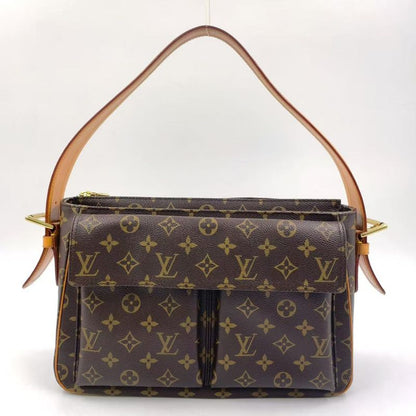 Louis Vuitton Vivacite GM Monogram Leather ×PVC Brown Shoulder Bag Gold M51163