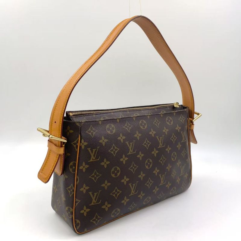 Louis Vuitton Vivacite GM Monogram Leather ×PVC Brown Shoulder Bag Gold M51163