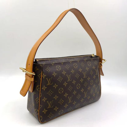 Louis Vuitton Vivacite GM Monogram Leather ×PVC Brown Shoulder Bag Gold M51163