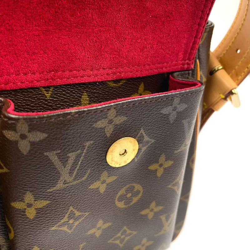 Louis Vuitton Vivacite GM Monogram Leather ×PVC Brown Shoulder Bag Gold M51163