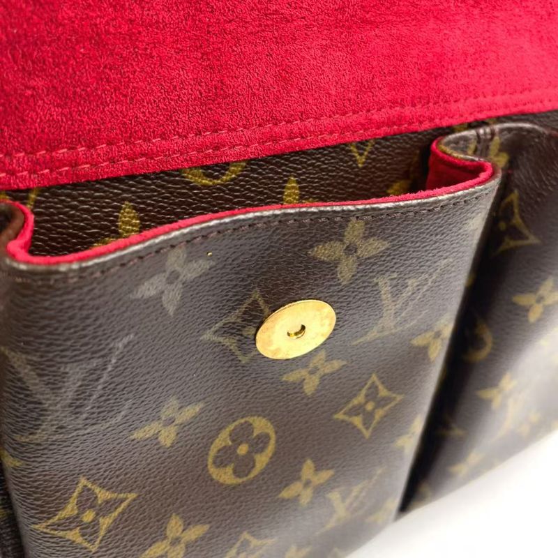 Louis Vuitton Vivacite GM Monogram Leather ×PVC Brown Shoulder Bag Gold M51163