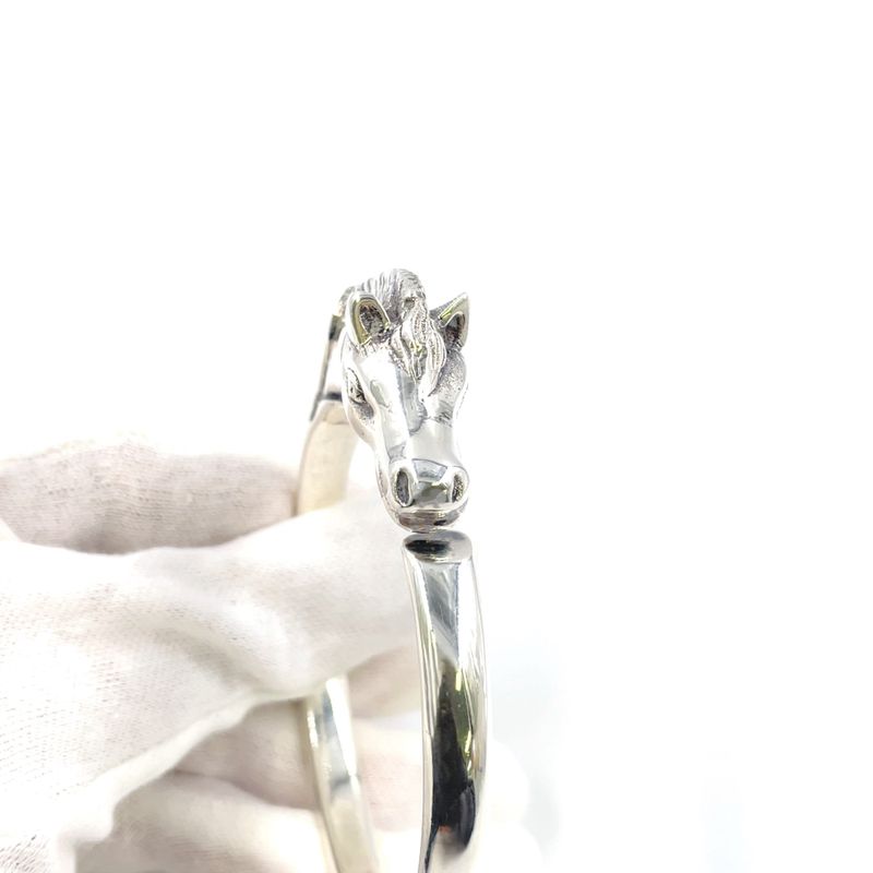 Hermes Cheval Horse Sv925 Silver Bangle