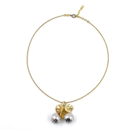 Christian Dior Fruit Motif Metal Gold X Silver Necklace