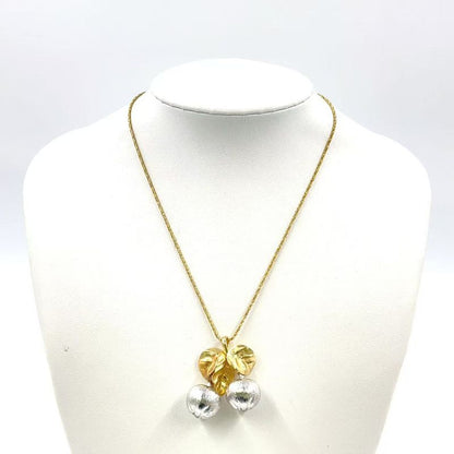 Christian Dior Fruit Motif Metal Gold X Silver Necklace