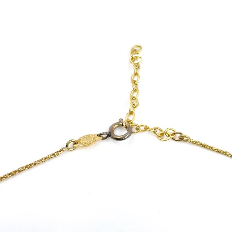 Christian Dior Fruit Motif Metal Gold X Silver Necklace