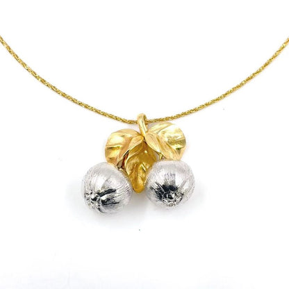 Christian Dior Fruit Motif Metal Gold X Silver Necklace