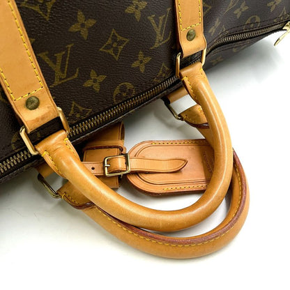 Louis Vuitton Keepall Bandoliere 50 Monogram Leather X PVC Brown Boston Bag