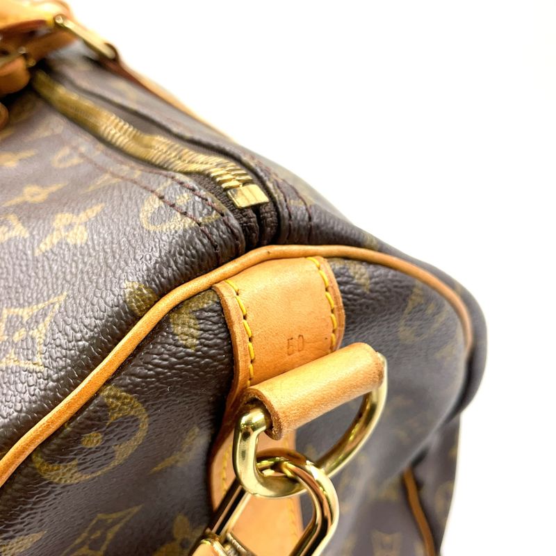 Louis Vuitton Keepall Bandoliere 50 Monogram Leather X PVC Brown Boston Bag