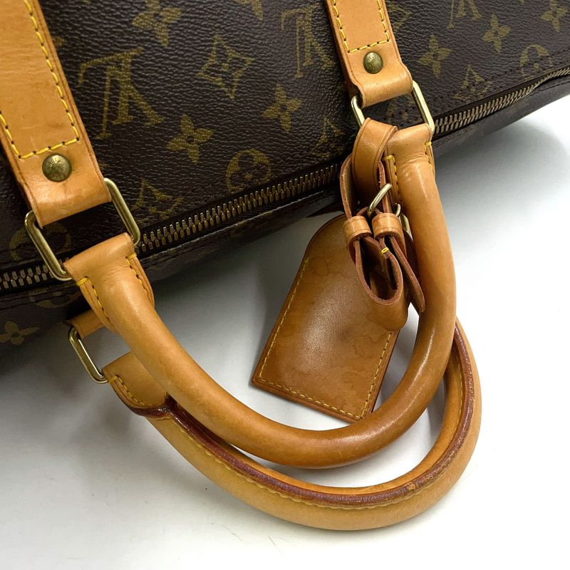 Louis Vuitton Keepall Bandoliere 50 Monogram Leather X PVC Brown Boston Bag