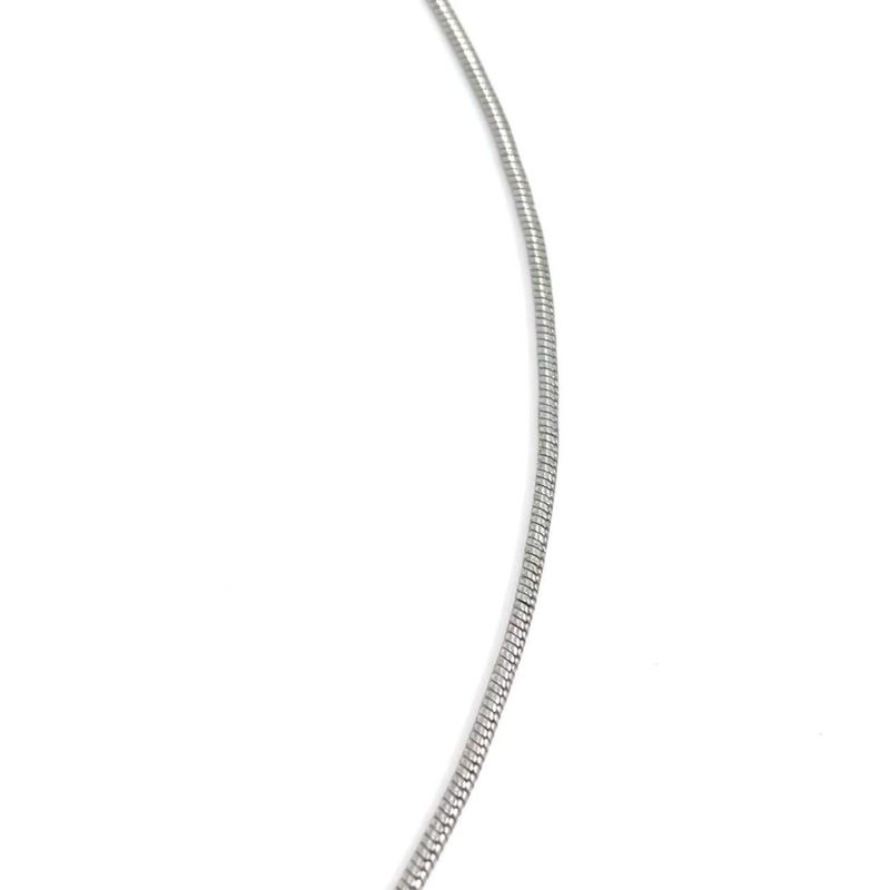 Christian Dior D Logo Plate Metal X Rhinestone Clear X Silver Necklace