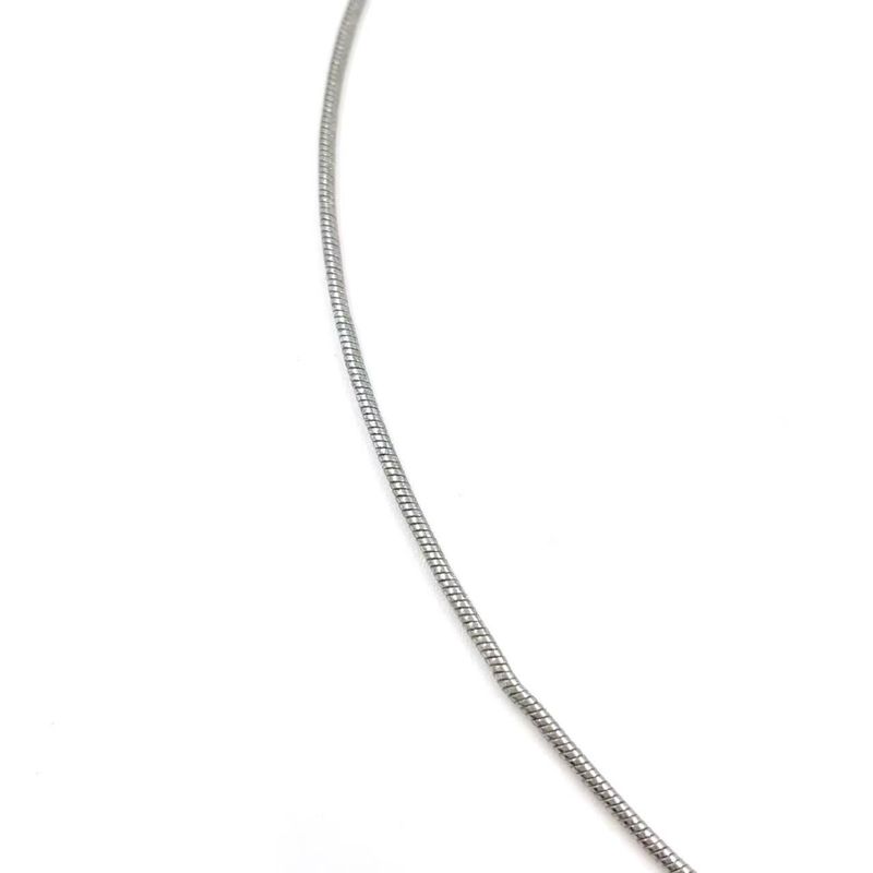 Christian Dior D Logo Plate Metal X Rhinestone Clear X Silver Necklace