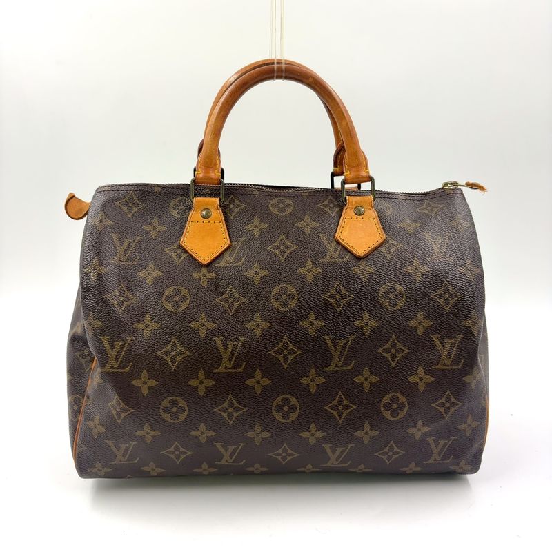 Louis Vuitton Speedy 30 Monogram Leather X PVC Brown Handbag Gold M41526