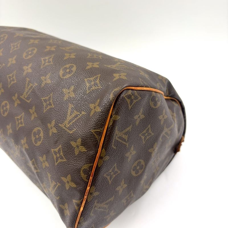 Louis Vuitton Speedy 30 Monogram Leather X PVC Brown Handbag Gold M41526