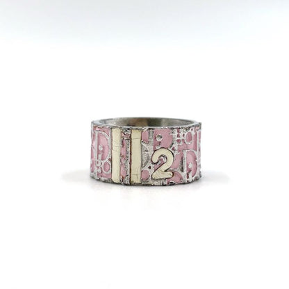 Christian Dior Trotter Metal Silver X White X Light Pink Ring
