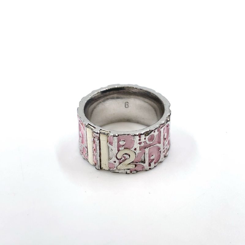 Christian Dior Trotter Metal Silver X White X Light Pink Ring