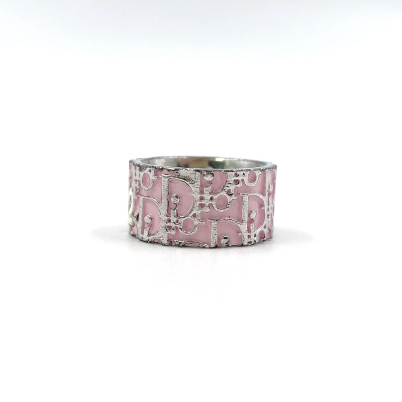 Christian Dior Trotter Metal Silver X White X Light Pink Ring