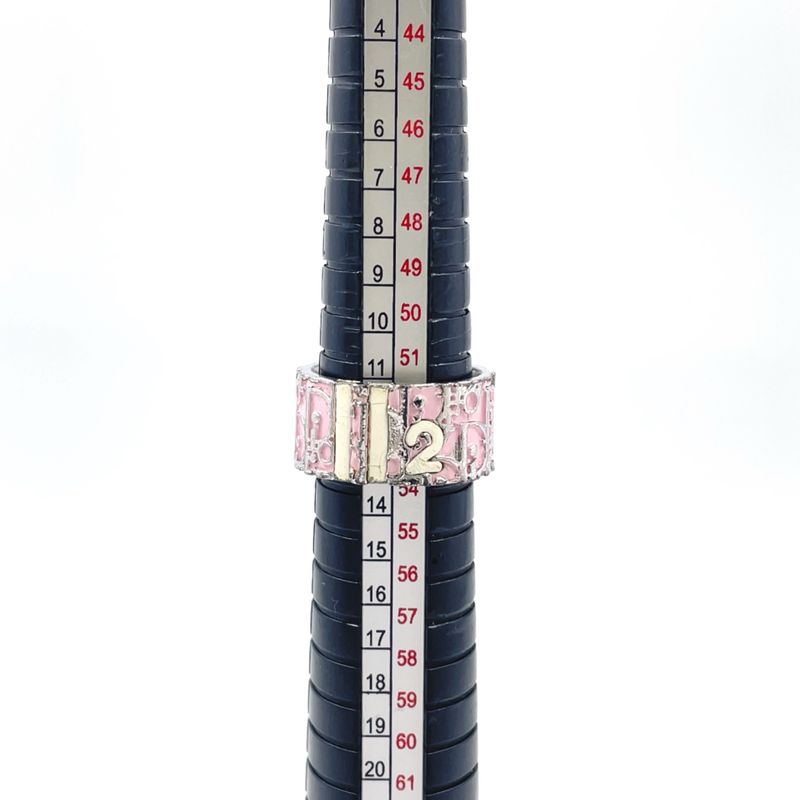 Christian Dior Trotter Metal Silver X White X Light Pink Ring