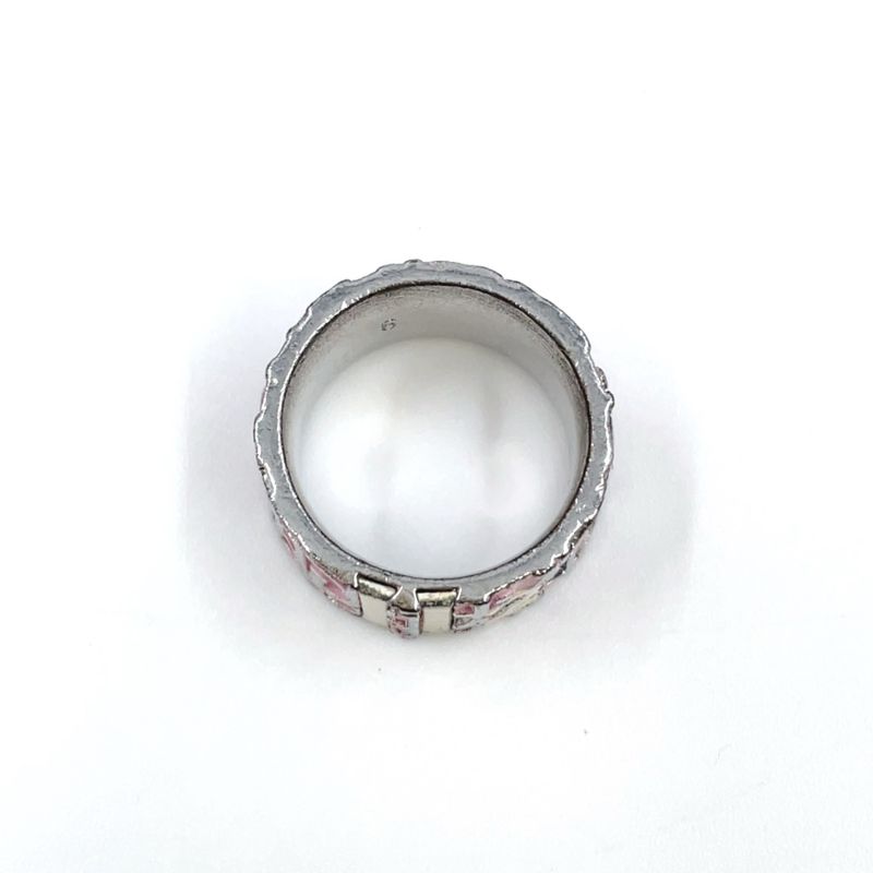 Christian Dior Trotter Metal Silver X White X Light Pink Ring