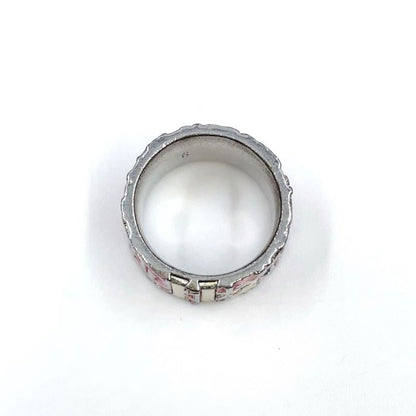 Christian Dior Trotter Metal Silver X White X Light Pink Ring